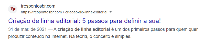 SEO para blog: captura de tela do resultado da pesquisa de um texto com meta descrição